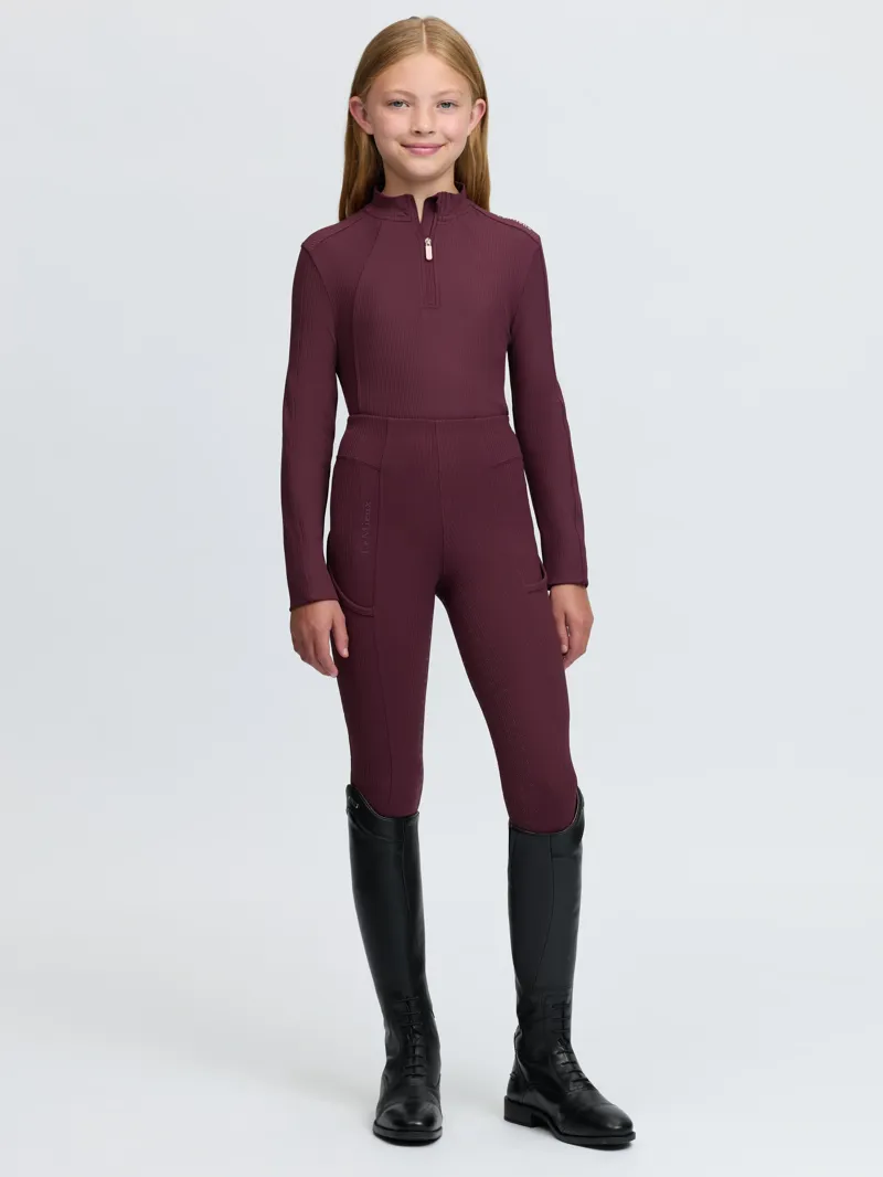 LeMieux Young Rider Raye Ribbed Base Layer - Bramble-6
