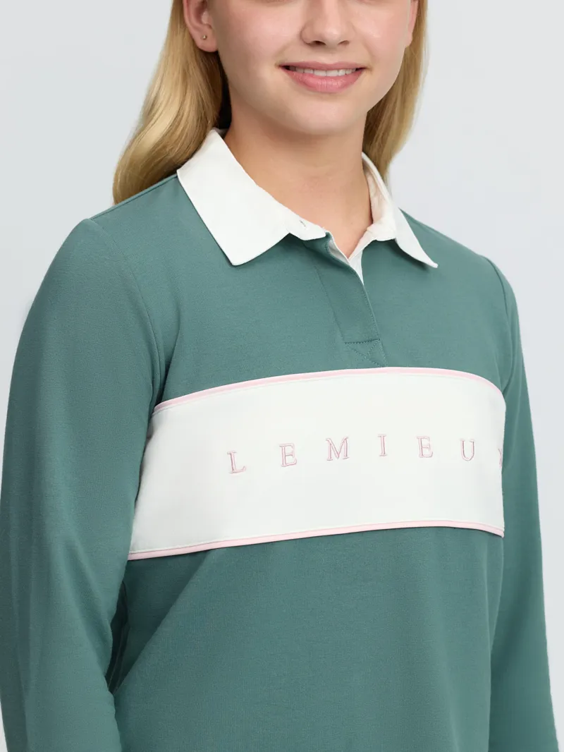 LeMieux Young Rider Riley Rugby Shirt - Aloe-4