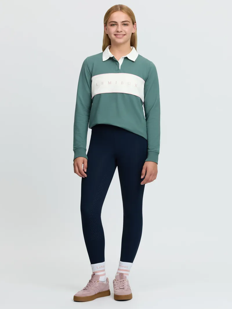 LeMieux Young Rider Riley Rugby Shirt - Aloe-5