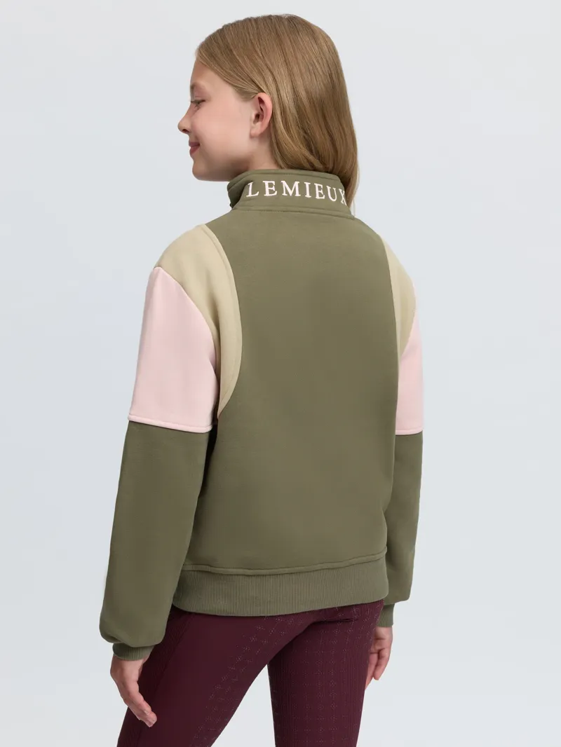 LeMieux Young Rider Viola Quarter Zip Sweat - Willow Green-1