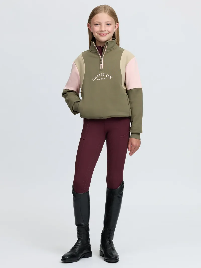 LeMieux Young Rider Viola Quarter Zip Sweat - Willow Green-6