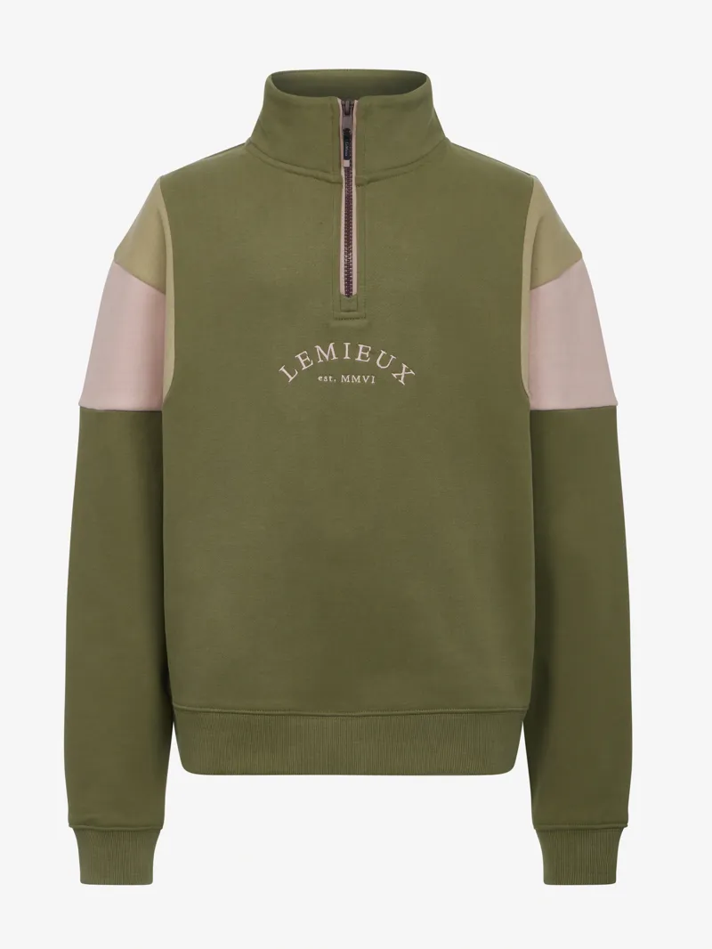LeMieux Young Rider Viola Quarter Zip Sweat - Willow Green-2