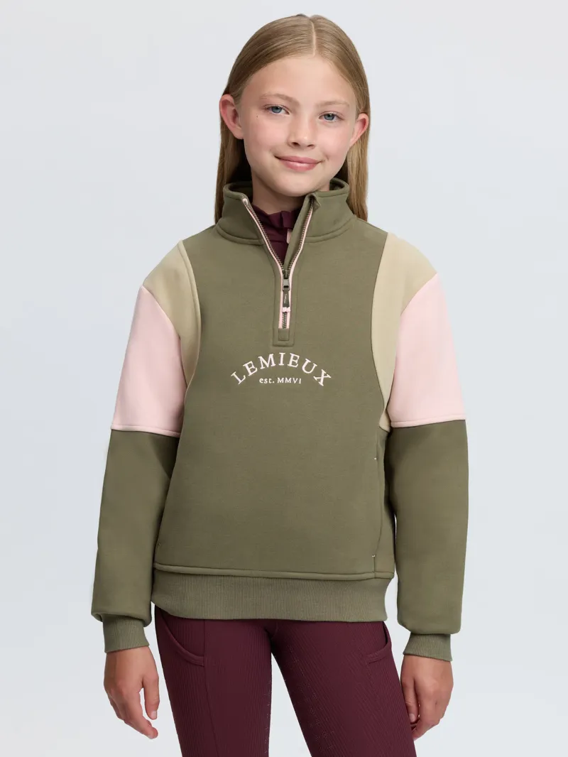 LeMieux Young Rider Viola Quarter Zip Sweat - Willow Green