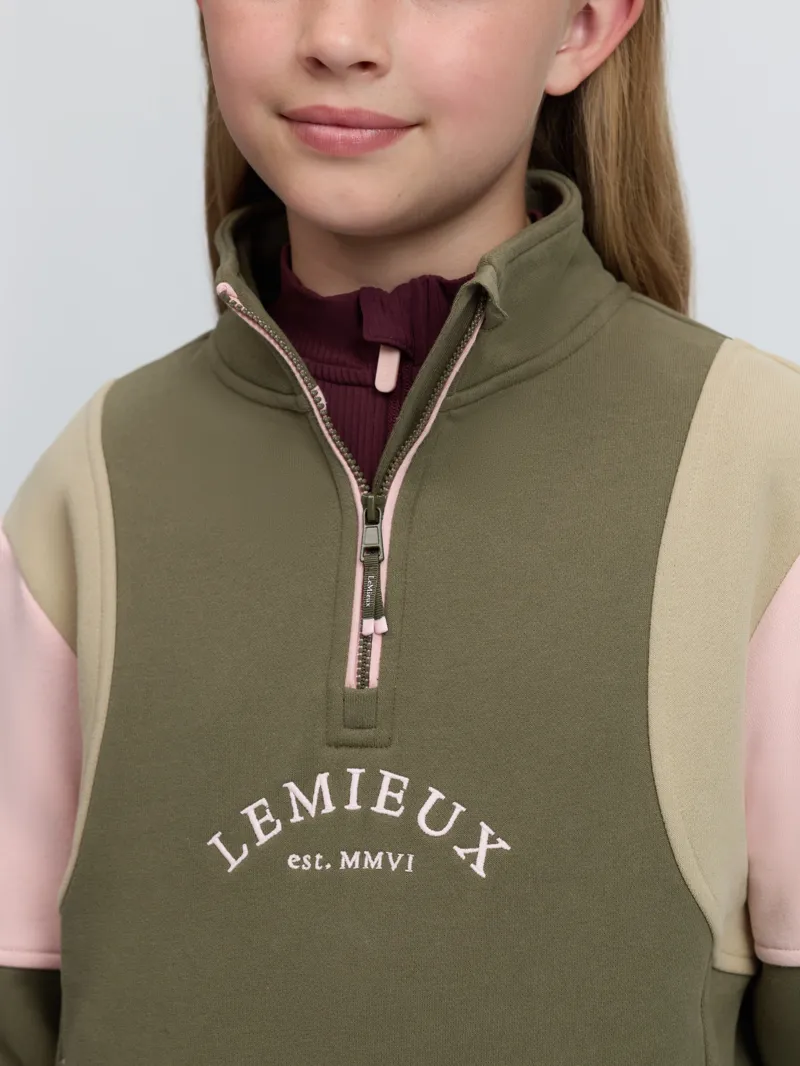 LeMieux Young Rider Viola Quarter Zip Sweat - Willow Green-3