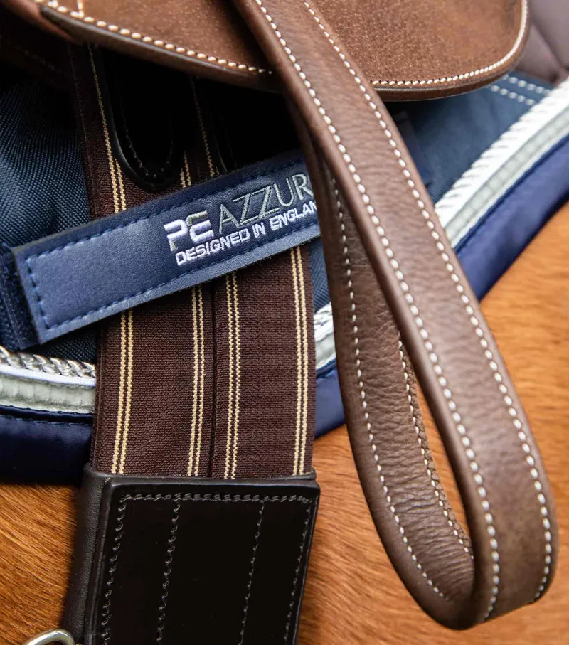 Premier Equine Lizzano Anatomic Leather Stud Girth - Brown-3
