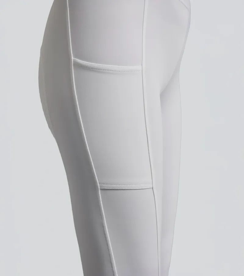 Premier Equine Luceo Women's Gel Knee Competition Riding Tights - White-3
