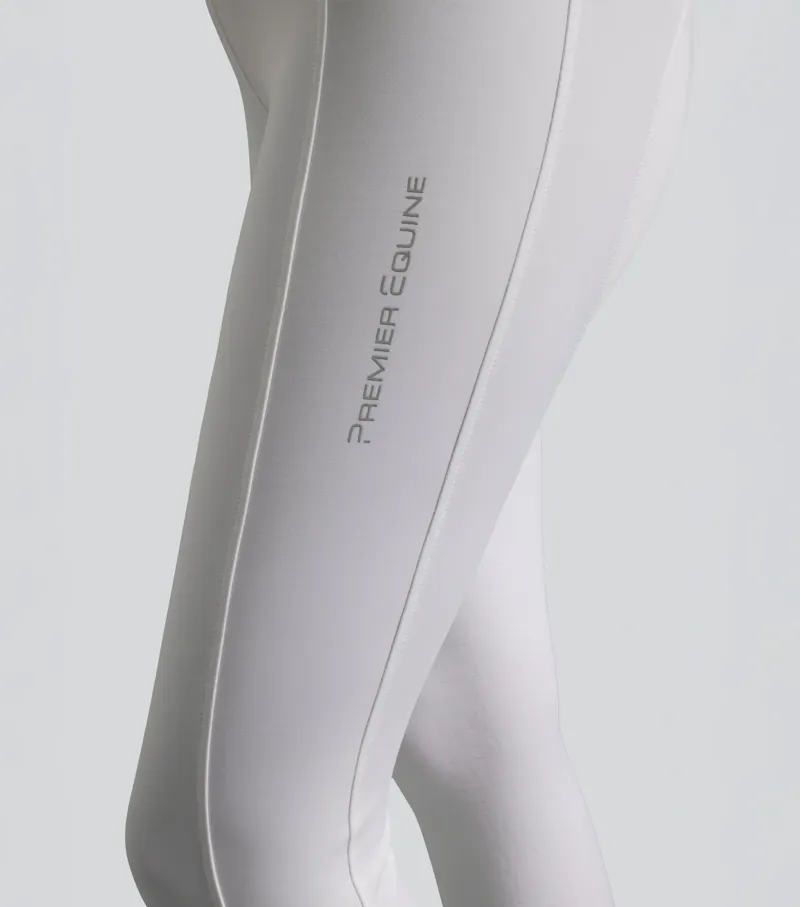 Premier Equine Luceo Women's Gel Knee Competition Riding Tights - White-4