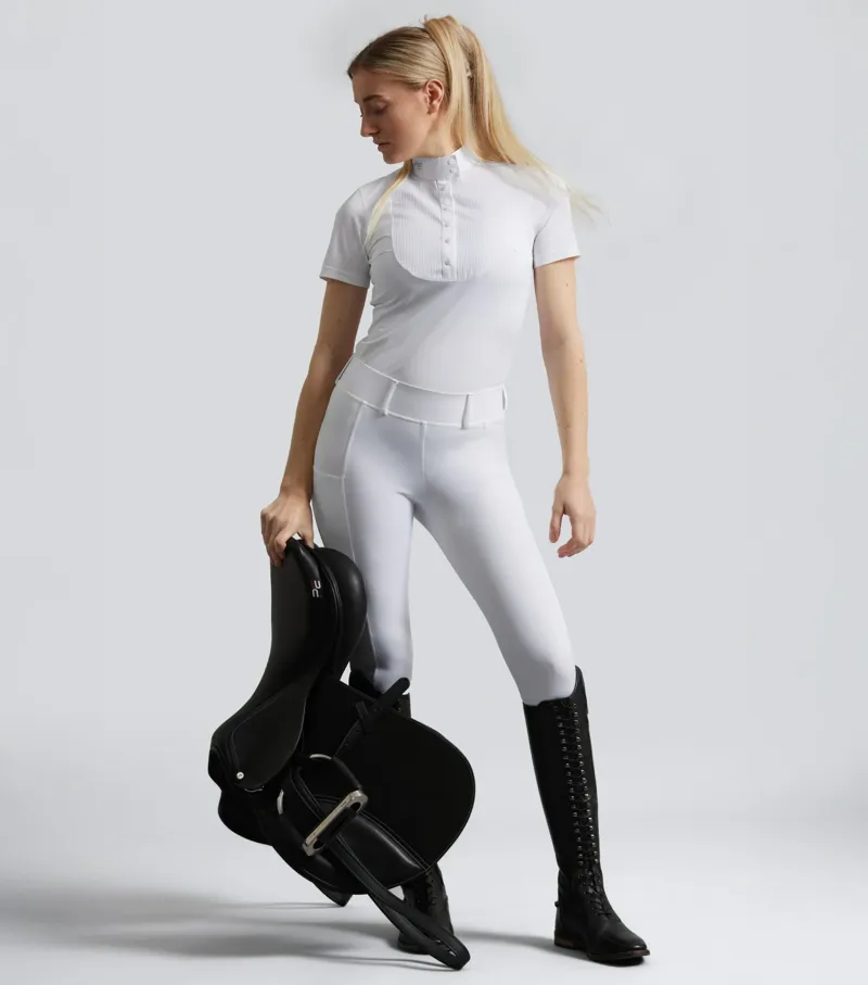 Premier Equine Luceo Women's Gel Knee Competition Riding Tights - White-1