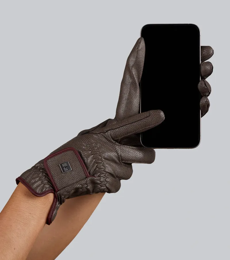 Premier Equine Metaro Riding Gloves - Brown-1