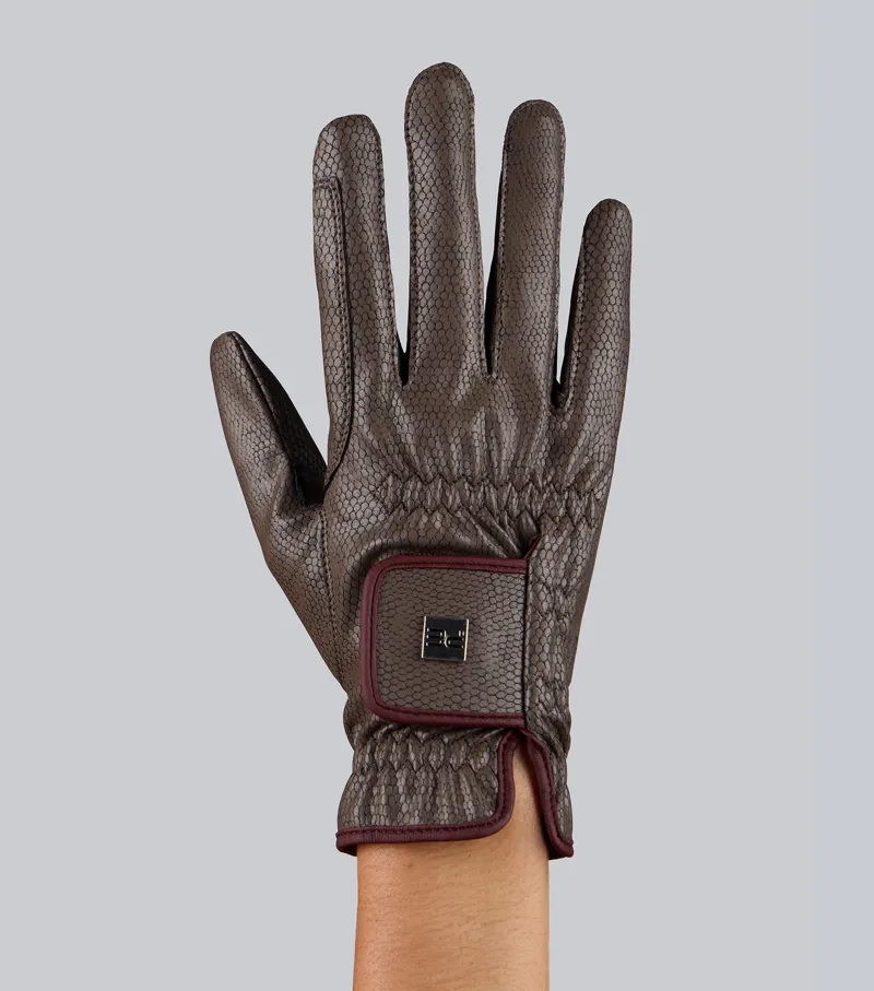Premier Equine Metaro Riding Gloves - Brown-4