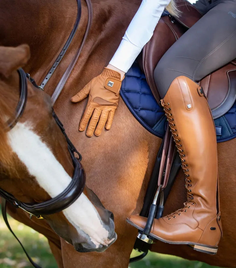 Premier Equine Mizar Ladies Leather Riding Gloves - Tan-1