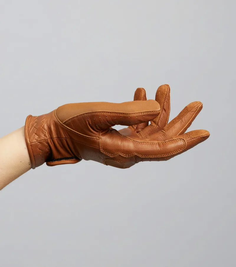 Premier Equine Mizar Ladies Leather Riding Gloves - Tan-3