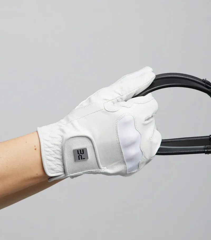 Premier Equine Mizar Ladies Leather Competition Riding Gloves - White-3