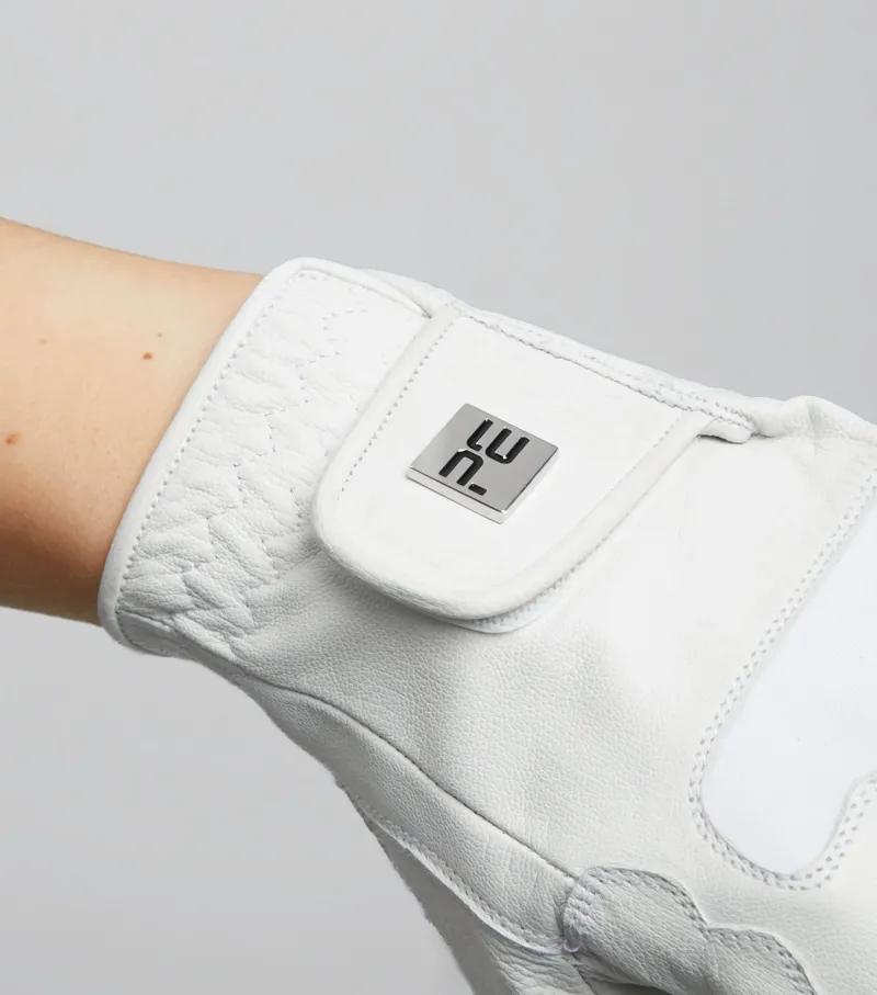 Premier Equine Mizar Ladies Leather Competition Riding Gloves - White-5