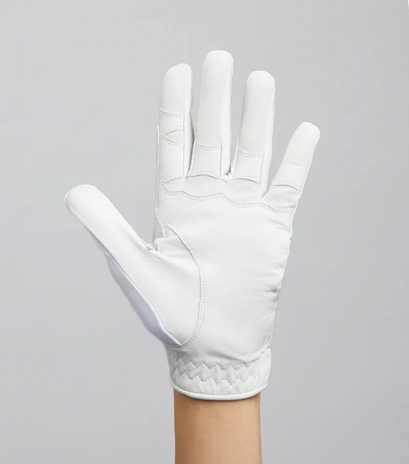 Premier Equine Mizar Ladies Leather Competition Riding Gloves - White-1