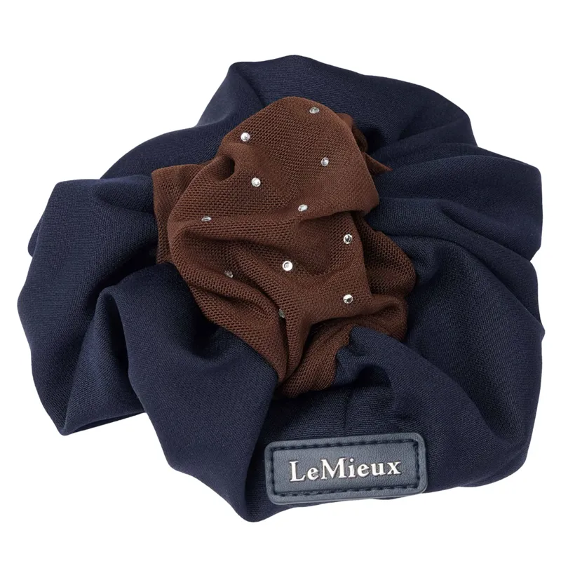 LeMieux Scrunchie with Crystal Hair Net  - Navy/Brown