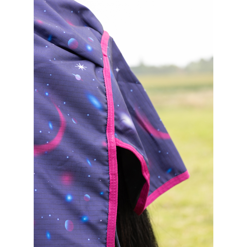 Hy StormX Original Out Of This World 100g Turnout Rug - Navy/Magenta-3