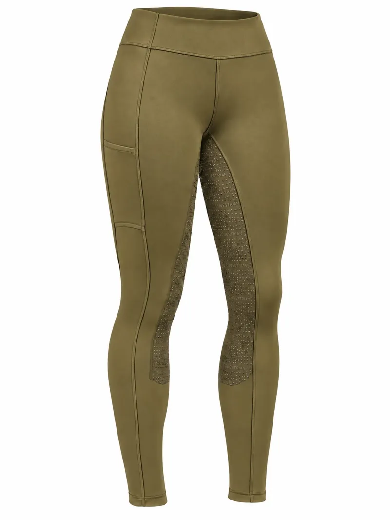 Hatton Park Orleton Winter Riding Tights - Olive