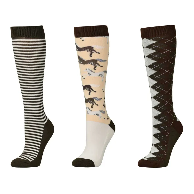 Dublin 3 Pack Socks - Olive Night Neutrals