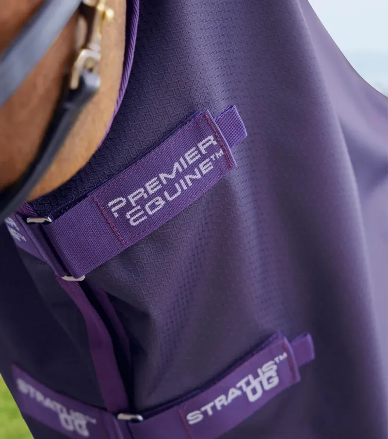 Premier Equine Stratus 600D Series 0g Turnout Rug with Classic Neck Cover - Purple-2