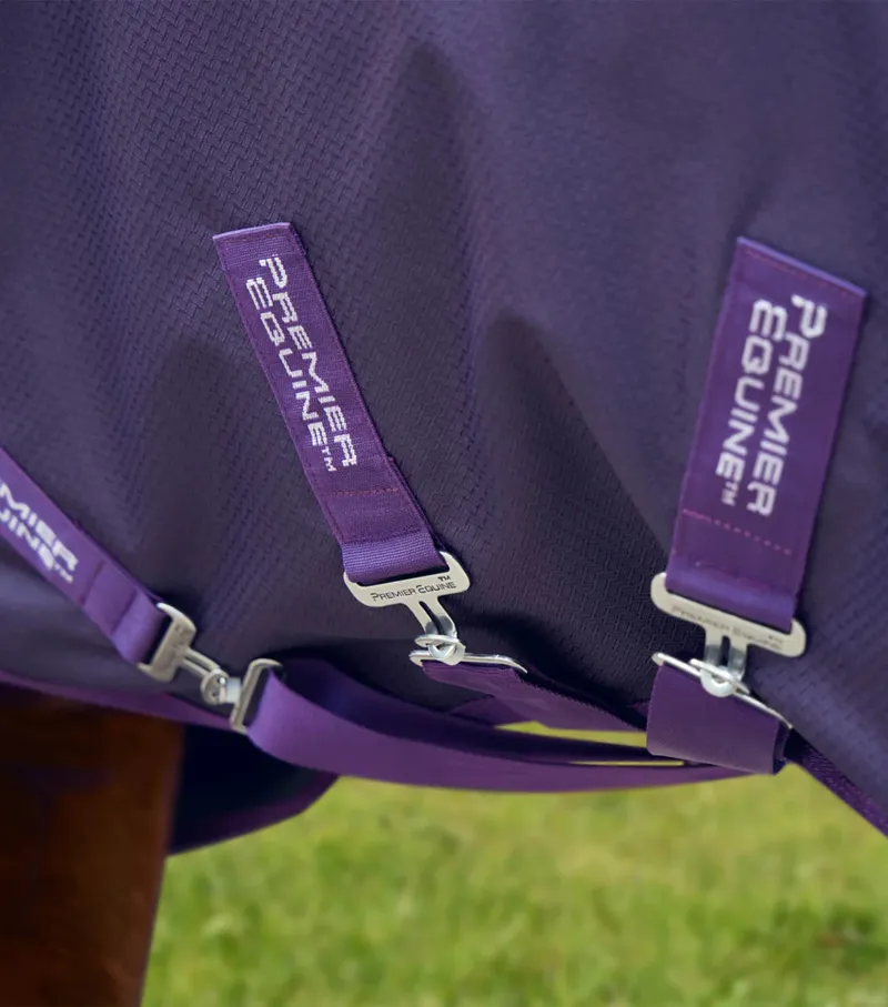 Premier Equine Stratus 600D Series 0g Turnout Rug with Classic Neck Cover - Purple-3