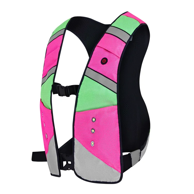 Equi Light Pro Hi-Viz LED Adults Rider Vest - Pink/Lime