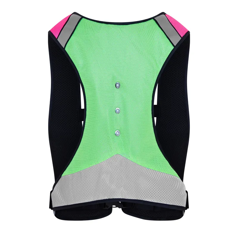 Equi Light Pro Hi-Viz LED Adults Rider Vest - Pink/Lime-2