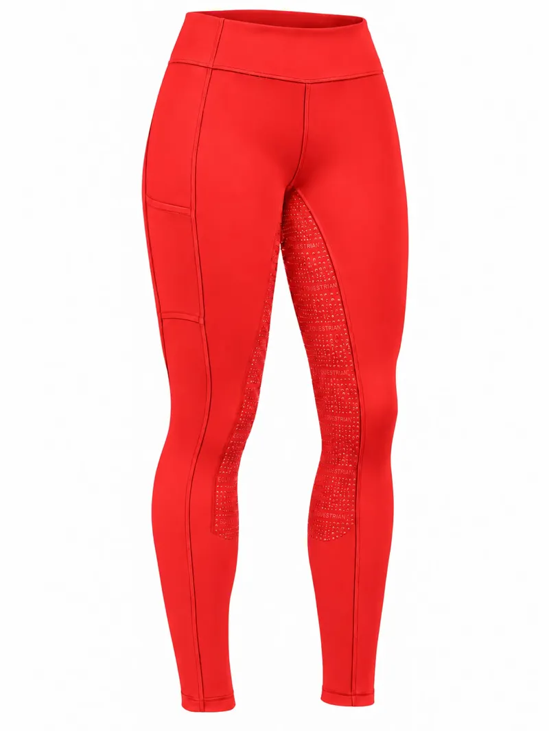 Hatton Park Orleton Childrens Riding Tights - Poppy Red
