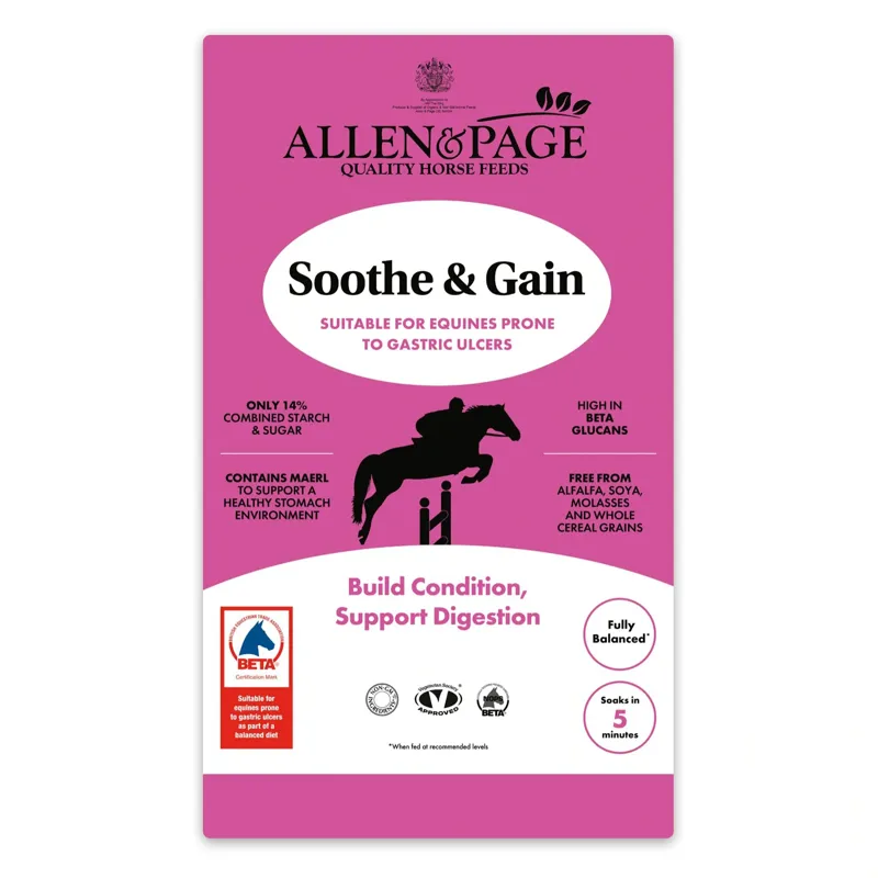 Allen and Page Soothe and Gain Horse Feed - 20kg