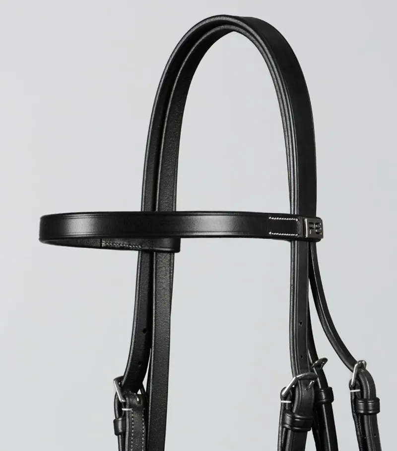 Premier Equine Plain Browband For Hunter Bridle - Black-1