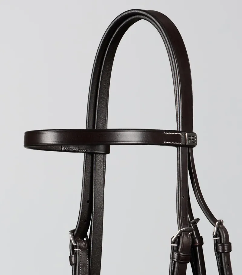 Premier Equine Plain Browband For Hunter Bridle - Dark Havana-2
