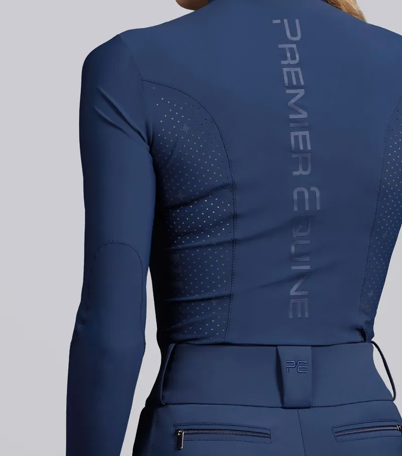 Premier Equine Prospero Long Sleeve Training Top - Navy-5