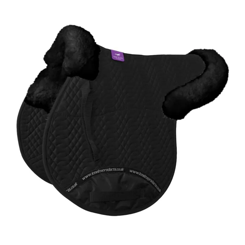 KM Elite Half Lined GP Numnah - Black/Black - One Size