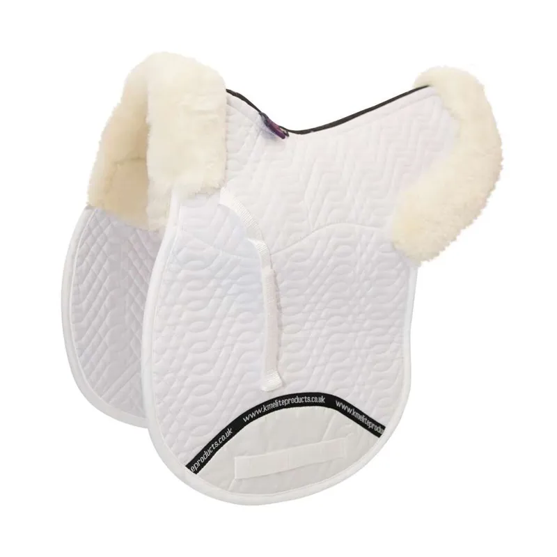 KM Elite Half Lined GP Numnah - White/Natural - One Size