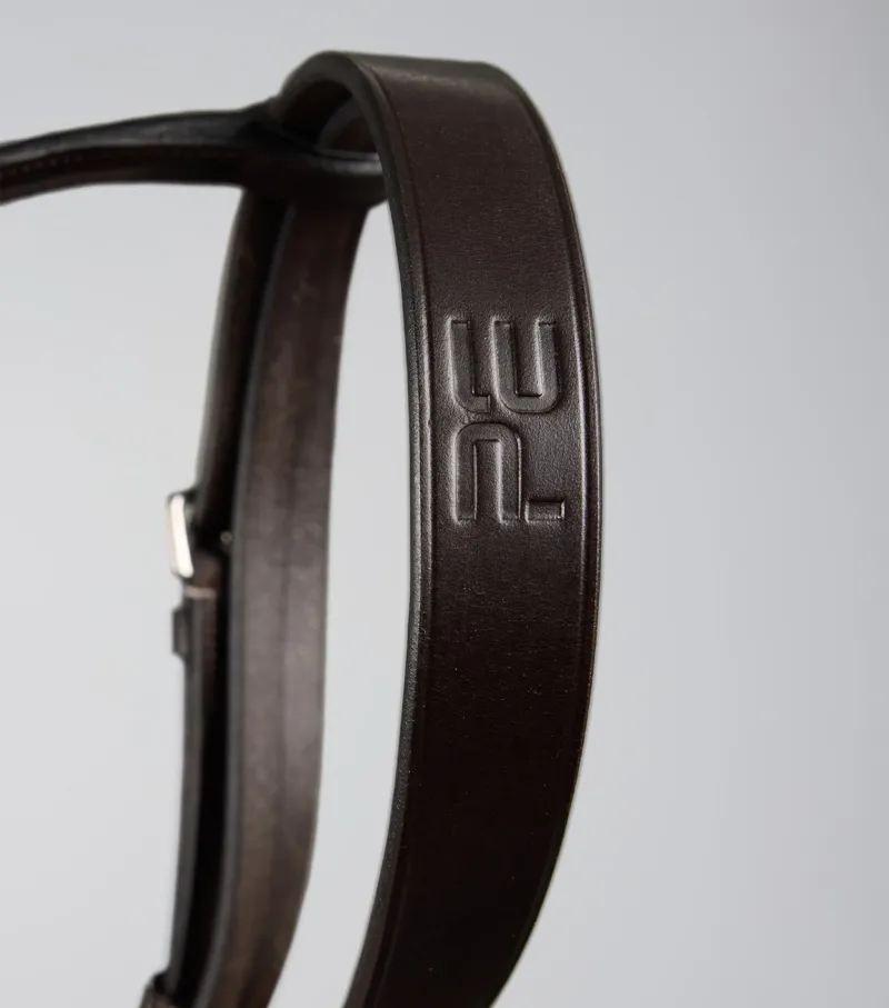 Premier Equine Raised Jumping Bridle with Flash Noseband - Dark Havana-4