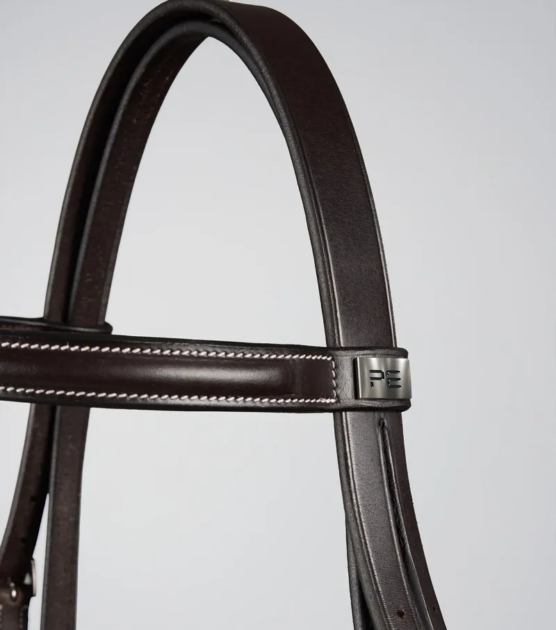 Premier Equine Raised Jumping Bridle with Flash Noseband - Dark Havana-3
