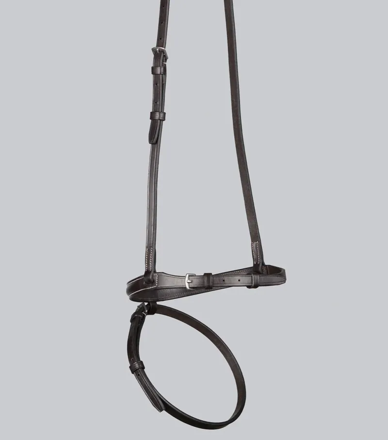 Premier Equine Raised Jumping Noseband - Dark Havana-3