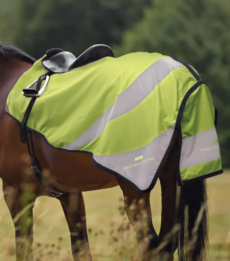 Premier Equine Reflective Exercise Sheet - Yellow/Silver Yellow