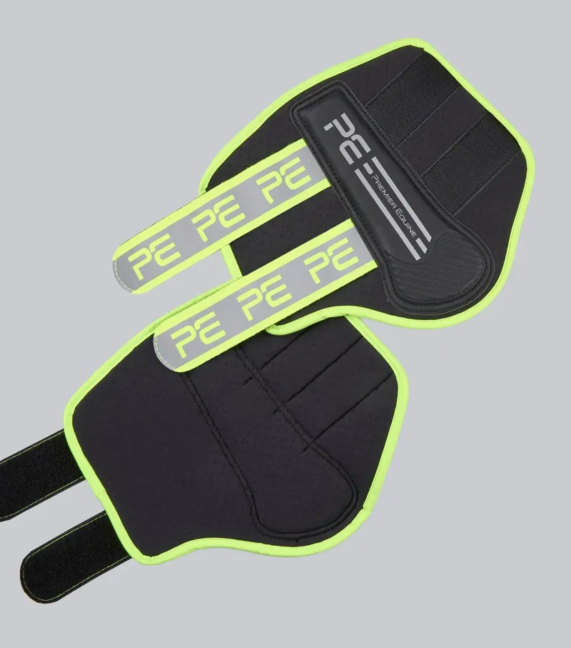 Premier Equine Reflective Brushing Boots - Yellow/Silver Yellow-1