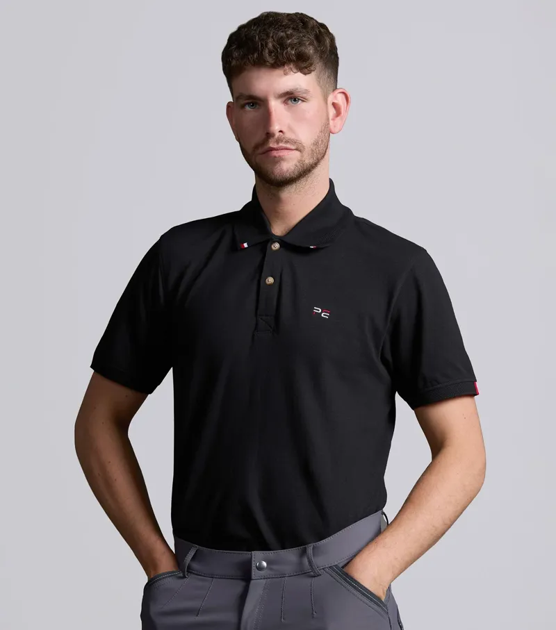 Premier Equine Men's Respiro Riding Polo Shirt - Black