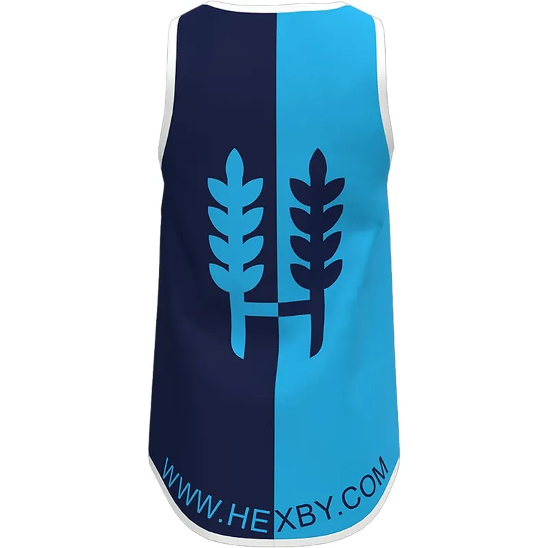 Hexby Unisex Rugby Singlet - Blue/Navy-1