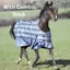 Shires StormBreaker 300g Combo Turnout Rug - Sky Blue Check