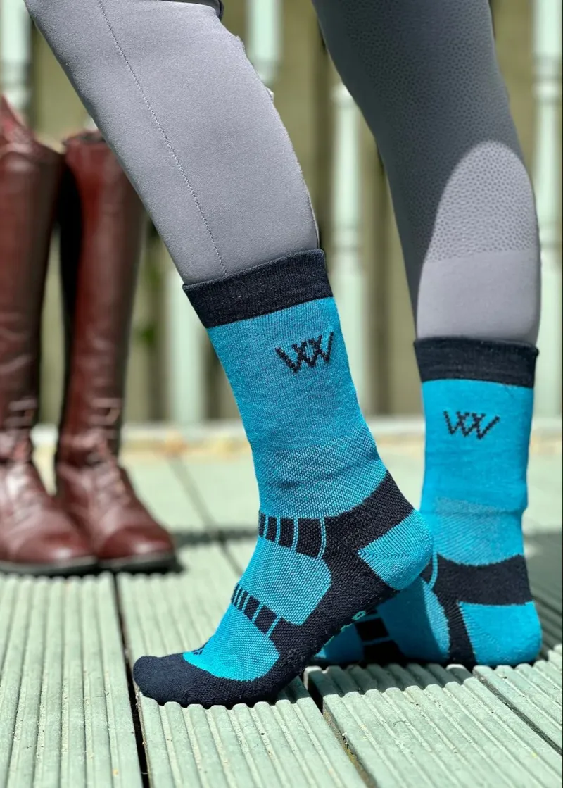 Woof Wear Short Bamboo Waffle Socks - Ocean-1