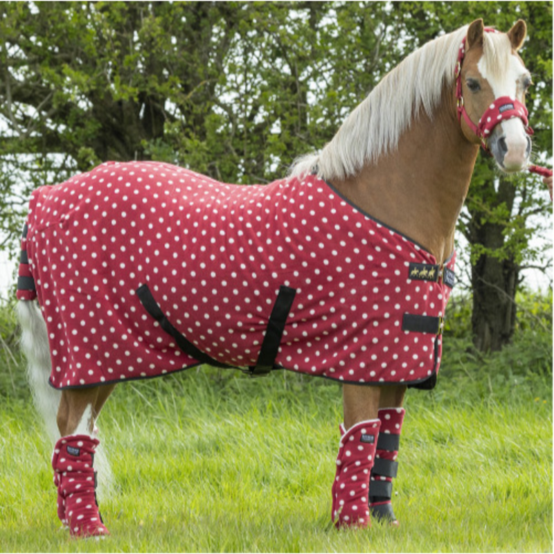 Supreme Products Dotty Fleece Rug - Rich Raspberry
