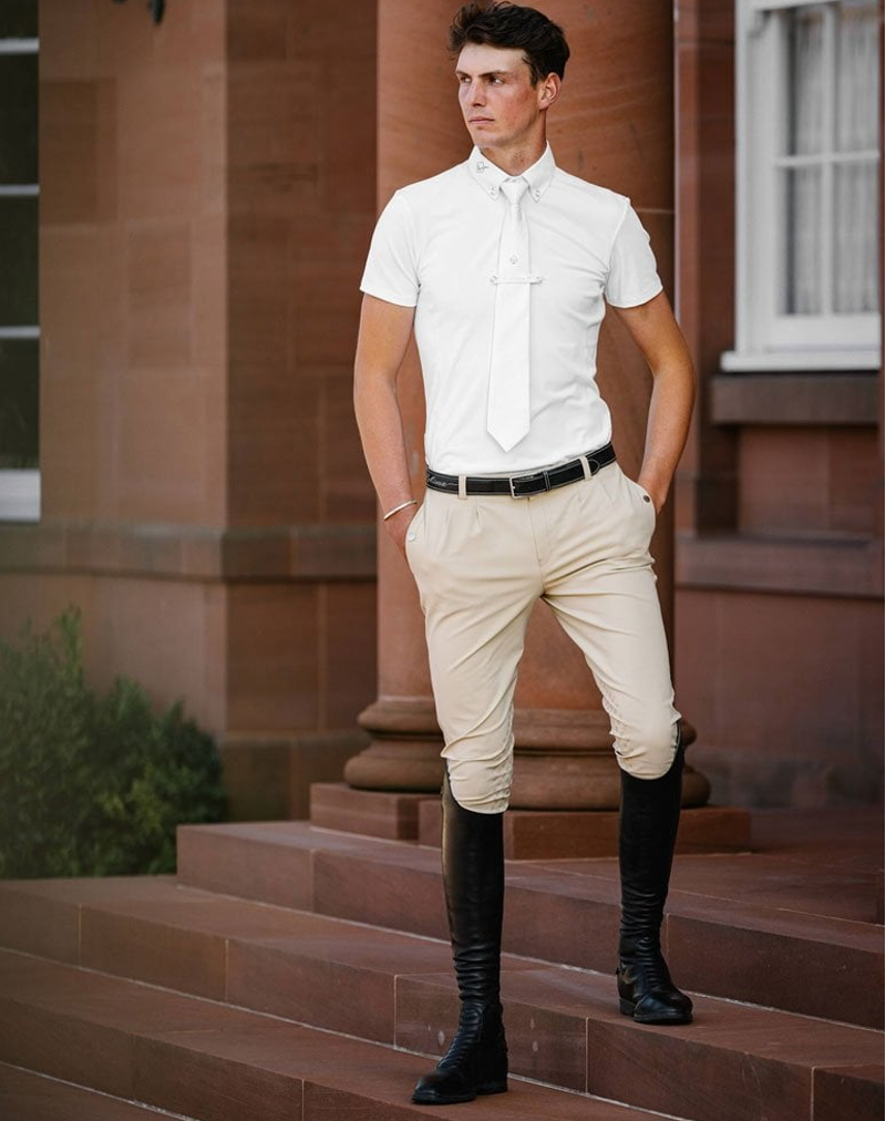 LeMieux Mens Elite Classic Pleated Breech - Beige-3