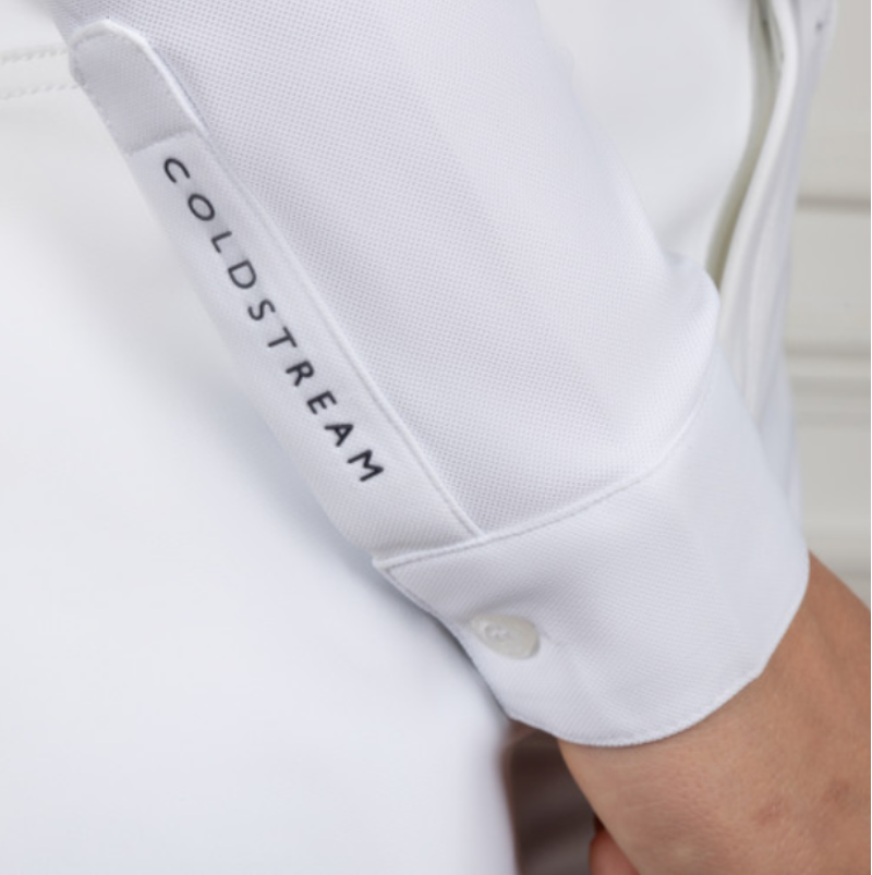 Coldstream Boy's Penston Long Sleeve Show Shirt -  White/Navy-2