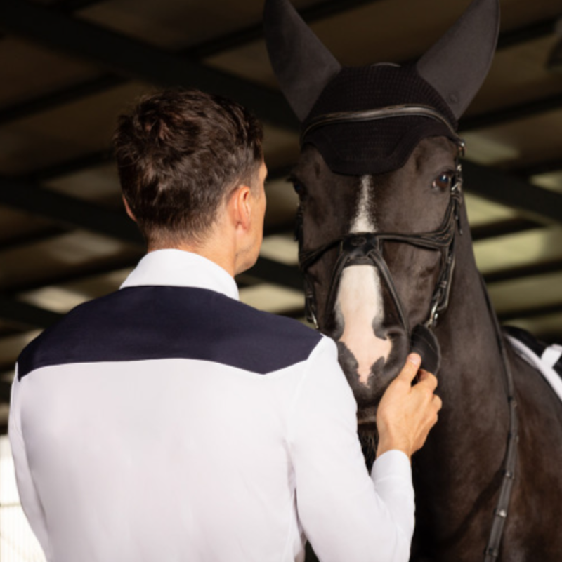 Coldstream Penston Long Sleeve Show Shirt - White/Navy-1