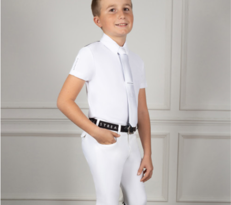 Coldstream NG Boy's Penston Show Shirt - White/Navy