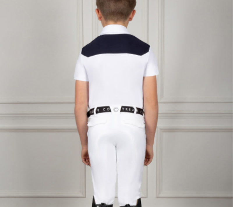 Coldstream NG Boy's Penston Show Shirt - White/Navy-1