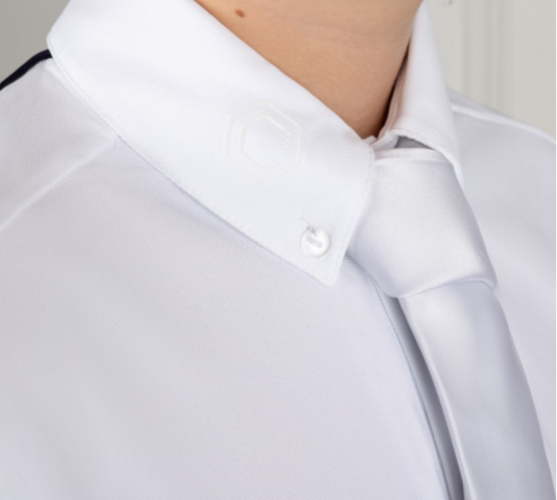 Coldstream NG Boy's Penston Show Shirt - White/Navy-2